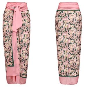 Agua by Agua Bendita Pareo Pink and Green Floral